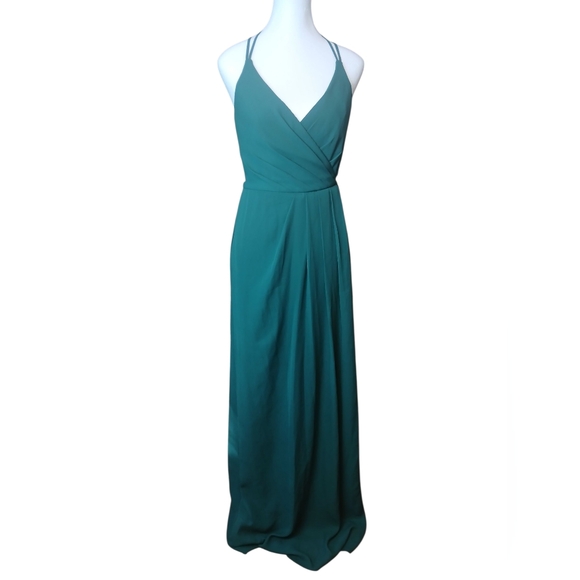 Celebrate DB StudioDouble-Strap Georgette Wrap Dress Size 6 Preowned - Picture 2 of 14